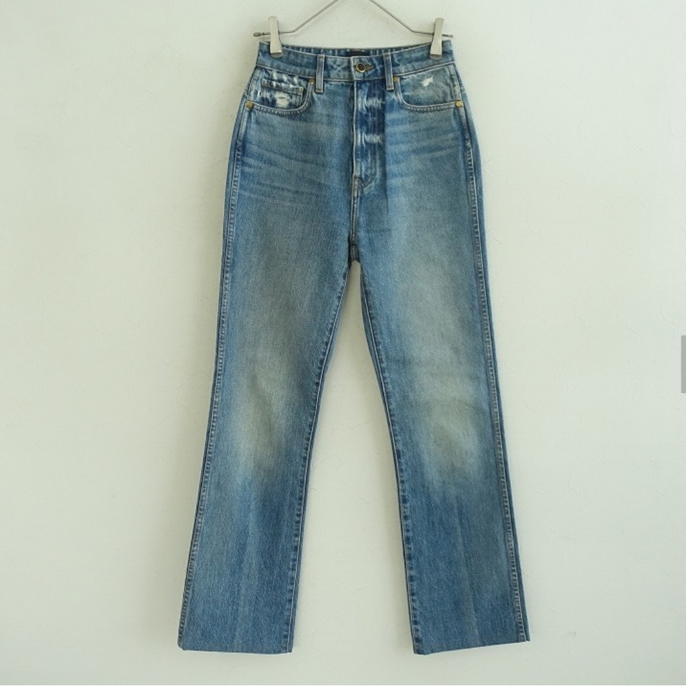 KHAITE DANIELLE Denim Blue Straight Jeans